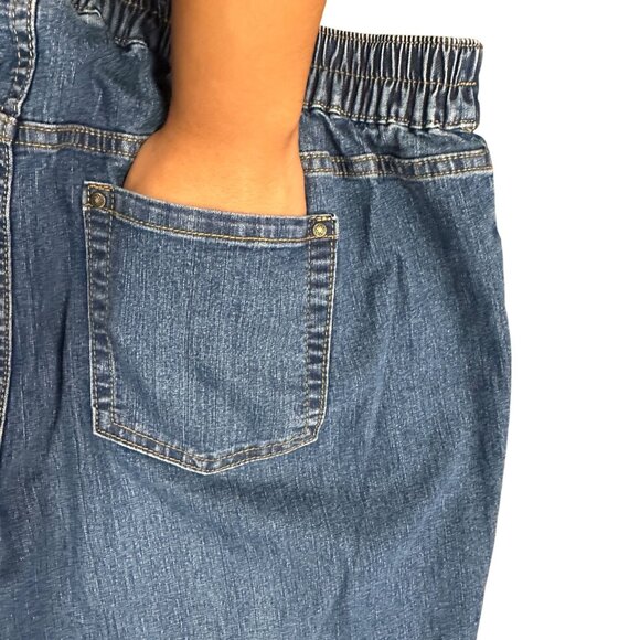 Catherines Timeless Fit Pull On Stretch Jeans (2) 1X Elastic Waist Normcore Mom - Picture 7 of 16